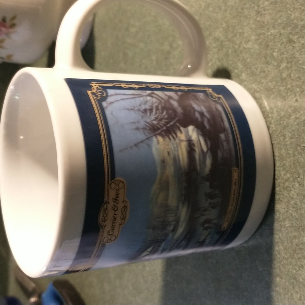 Currier and Ives coffee mug